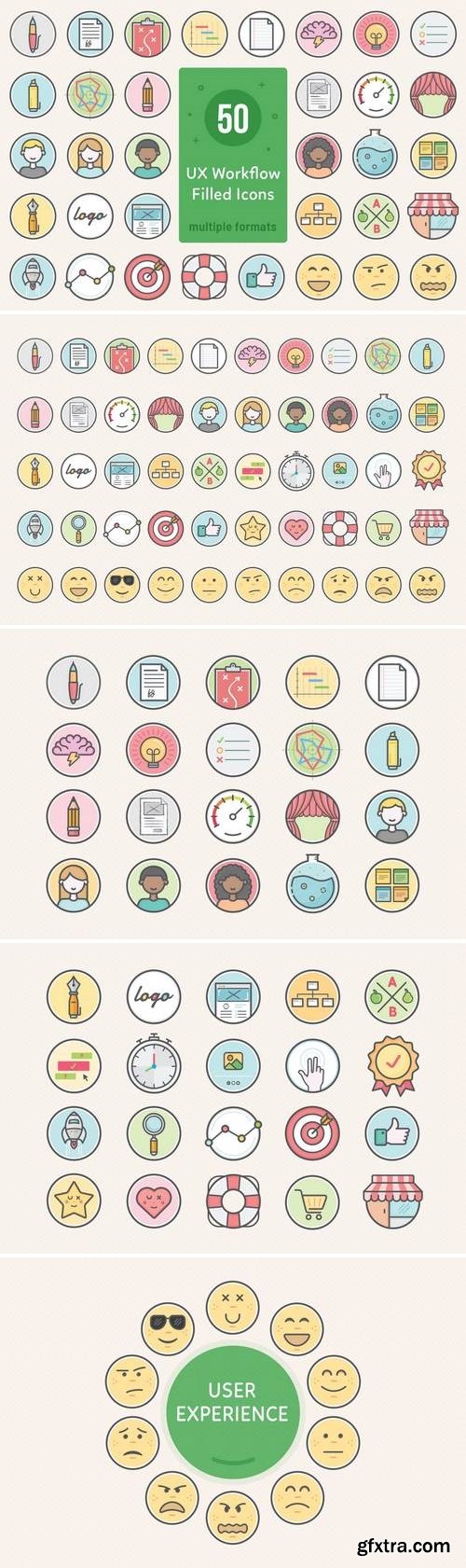 UX Workflow - Icons Filled Version