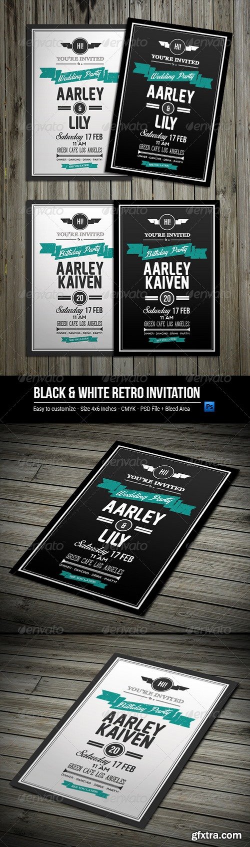 Graphicriver - Black & White Retro Invitation 8172012