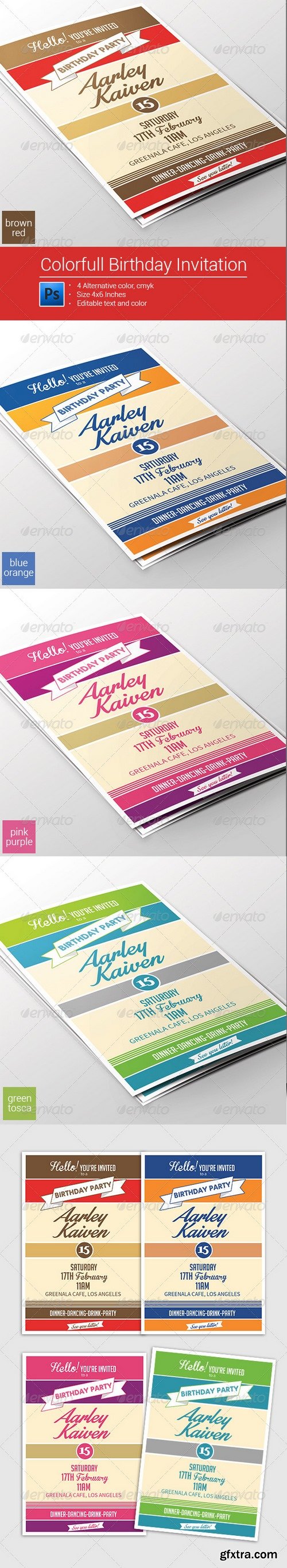 Graphicriver - Colorfull Birthday Invitation 8216414