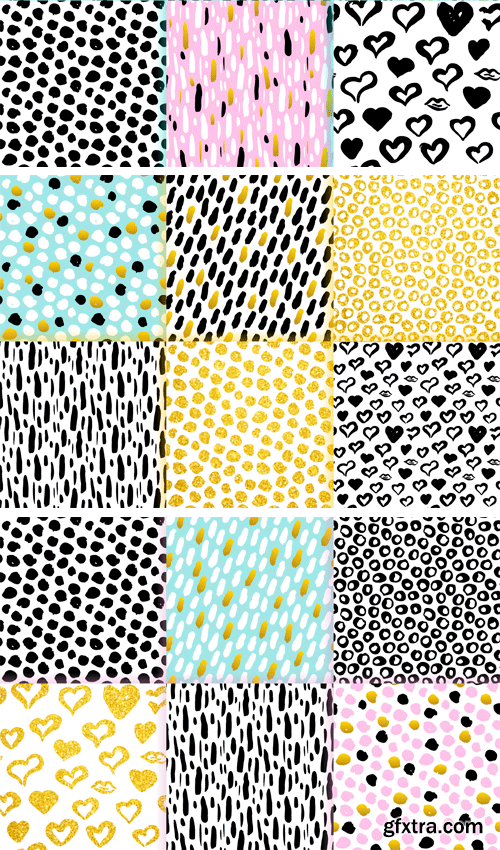 Designbundles - Brush Strokes Trendy Seamless Patterns 55232