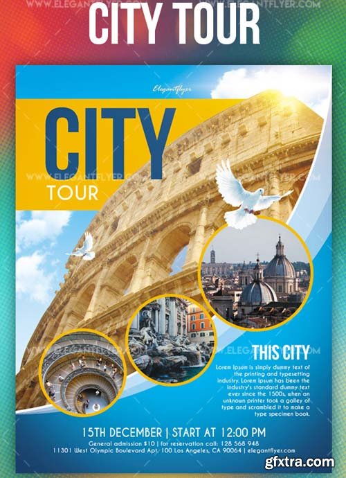 City Tour V1 2018 Flyer PSD Template + Instagram template