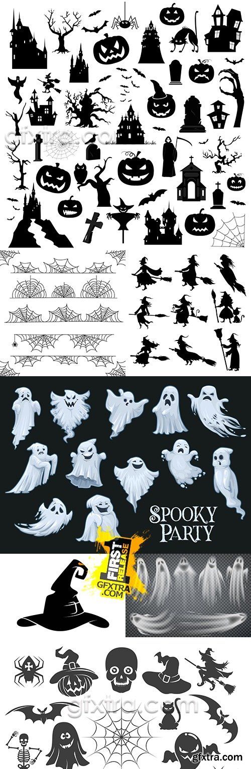 Happy Halloween holiday cartoon illustration collection 21