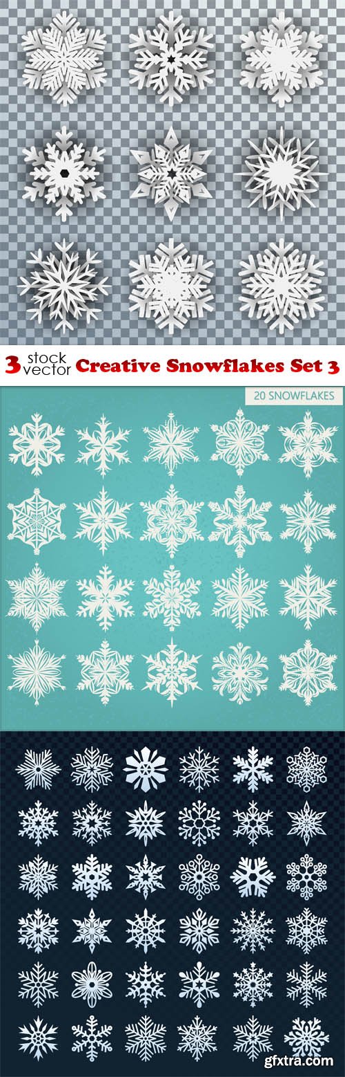 Vectors - Creative Snowflakes Set 3