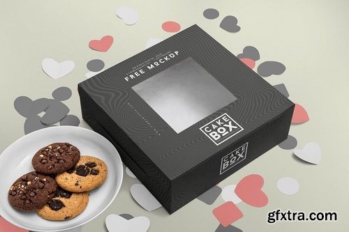 5 Lovely Cake Box Mockups