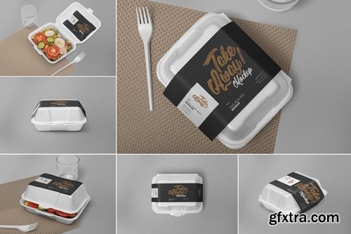 6 Disposable Food Packaging Mockups