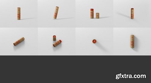 Paper Tube Mockup - Slim Short Size