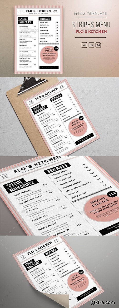 Graphicriver - Stripes Menu Resto Template 22794149