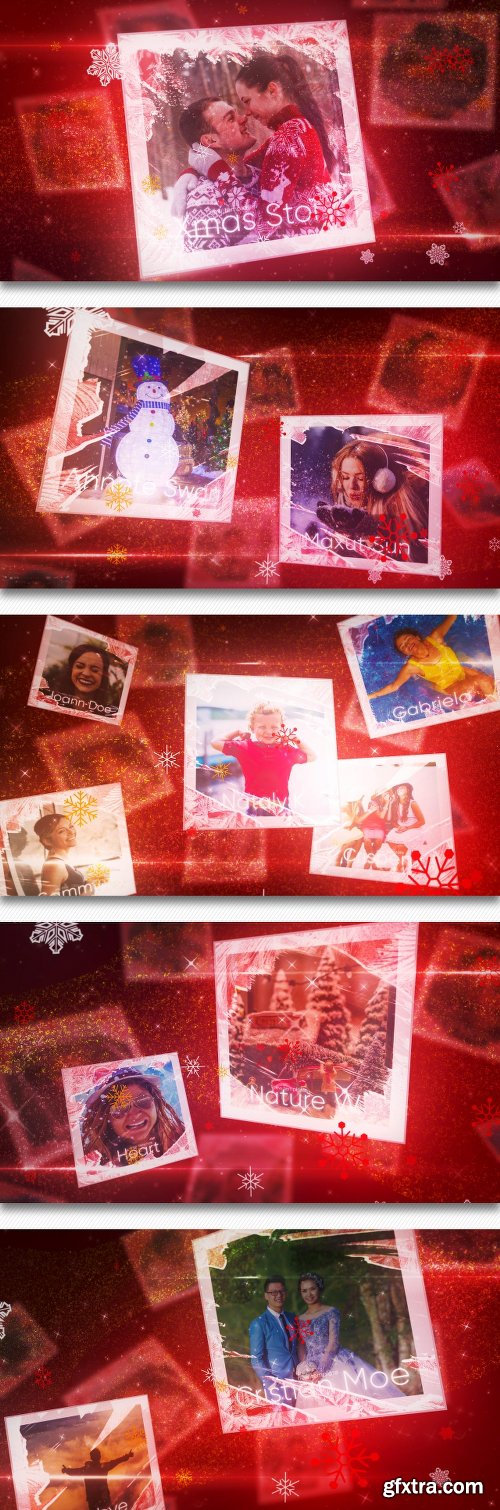 Videohive Christmas Flying Cards Slideshow 22783786