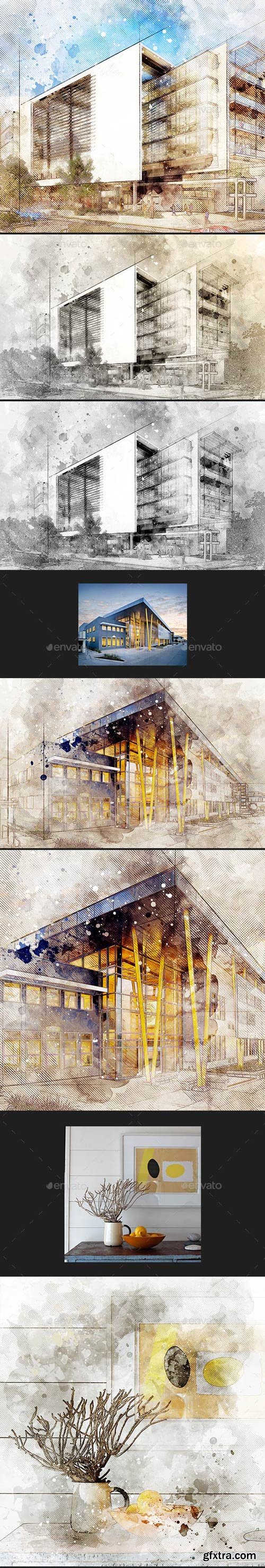 GraphicRiver - Architecture Sketch Photoshop Template Mock-Ups - 20751801