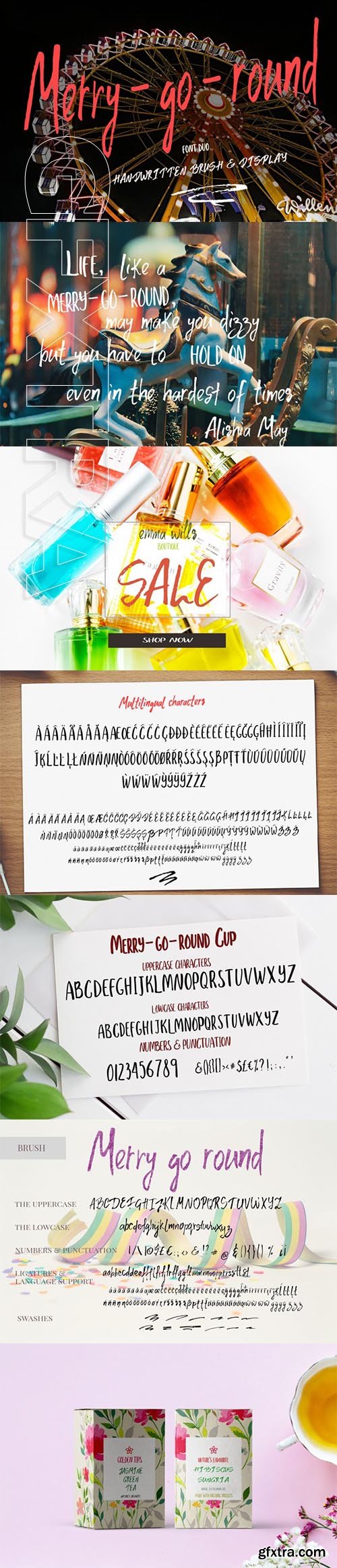 Merry go round Font Duo plus Extra swashes