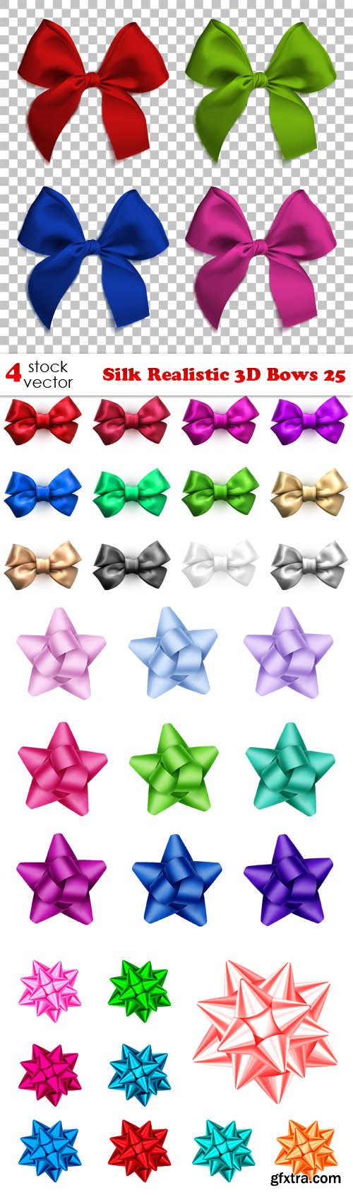 Vectors - Silk Realistic 3D Bows 25