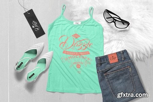 4 Women’s Tank Top Mockup Scenes