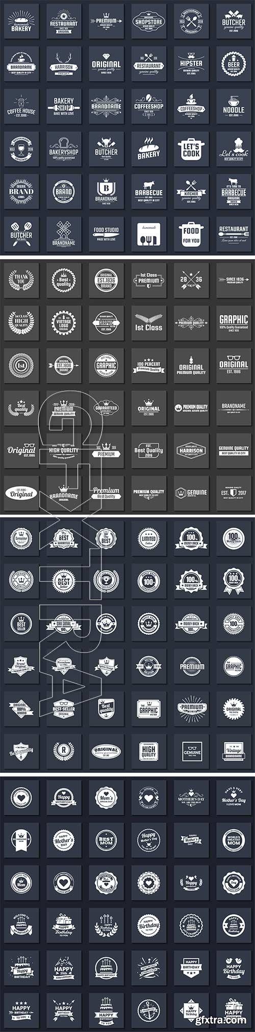 Logo and banner vintage vector set # 2