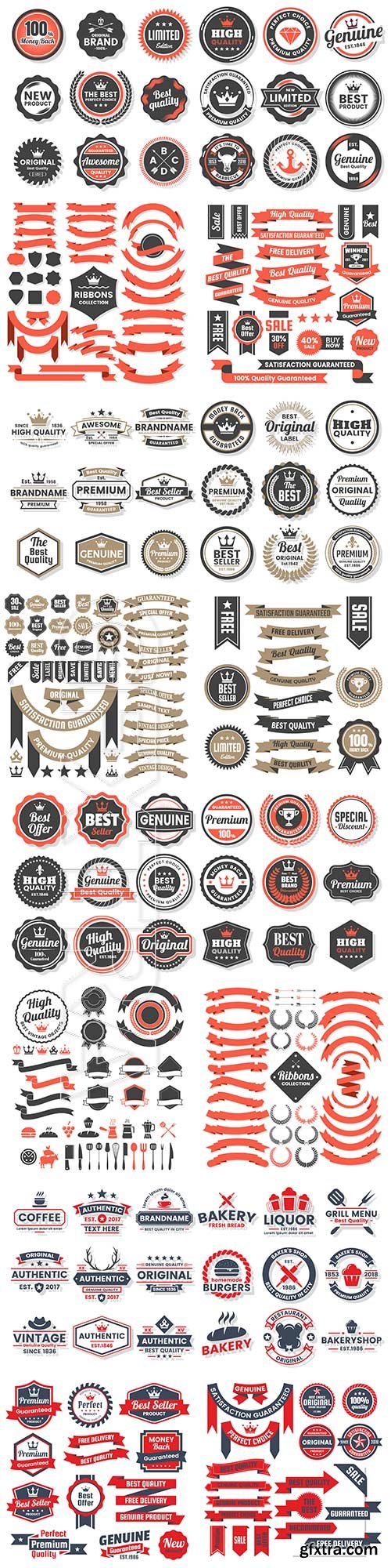 Logo and banner vintage vector set # 3