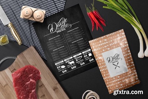 Restaurant Menu Mockup Scenes