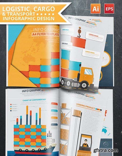 Logistic & Transport Infographic Design 18 Pages