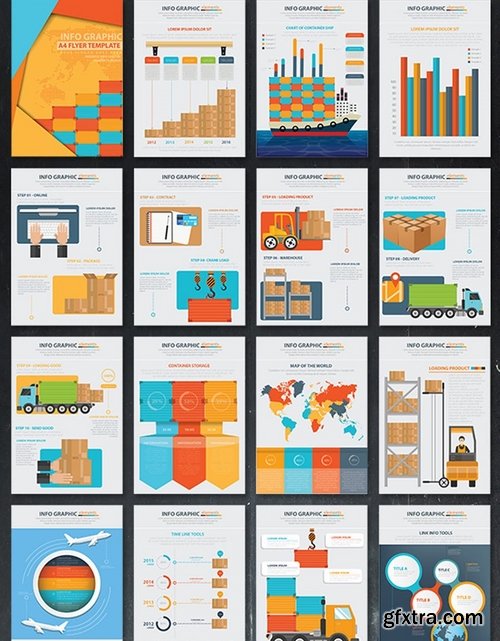 Logistic & Transport Infographic Design 18 Pages