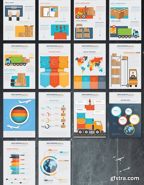 Logistic & Transport Infographic Design 18 Pages