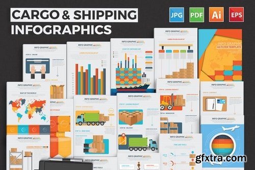 Logistic & Transport Infographic Design 18 Pages