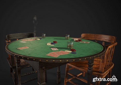 Pokertable Props set 3D Model