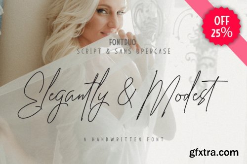 Elegantly & Modest Duo Font Family - 6 Fonts