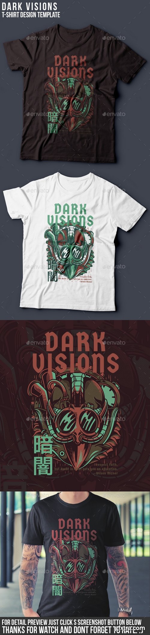 Graphicriver - Dark Visions T-Shirt Design 22061736