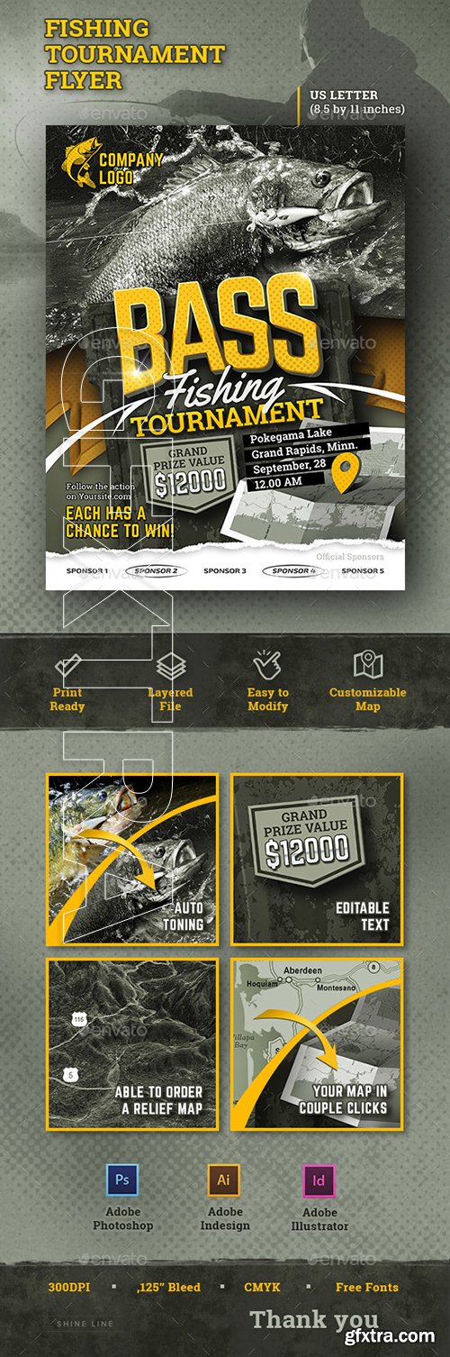 GraphicRiver - Bass Fishing Tournament Flyer 22718192