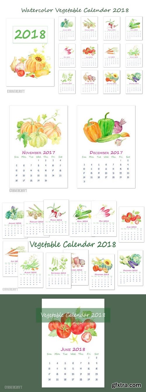 CM - 2018 Calendar Watercolor Vegetable 1989835