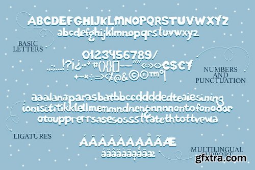 CreativeMarket Paper Snow Cut out font & Extras 2989331