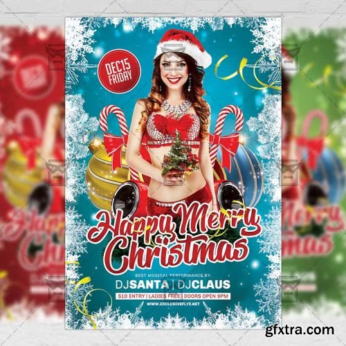 Happy Merry Christmas - Seasonal A5 Flyer Template