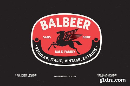 CreativeMarket BALBEER FONT FAMILY + BONUS 3060101