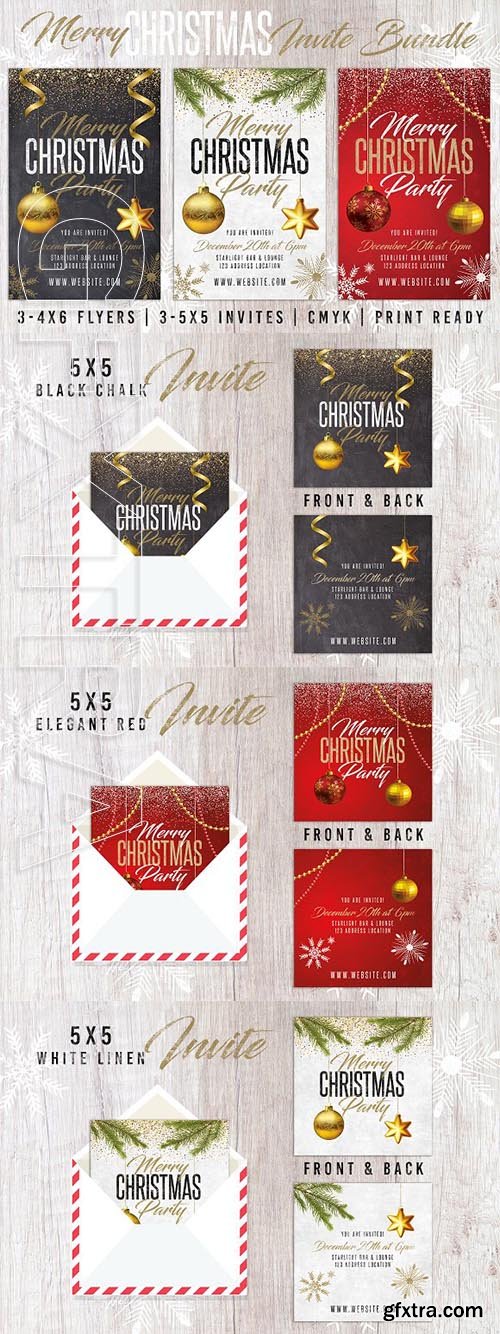 CreativeMarket - Christmas Holiday Invite Bundle Pack 3126319