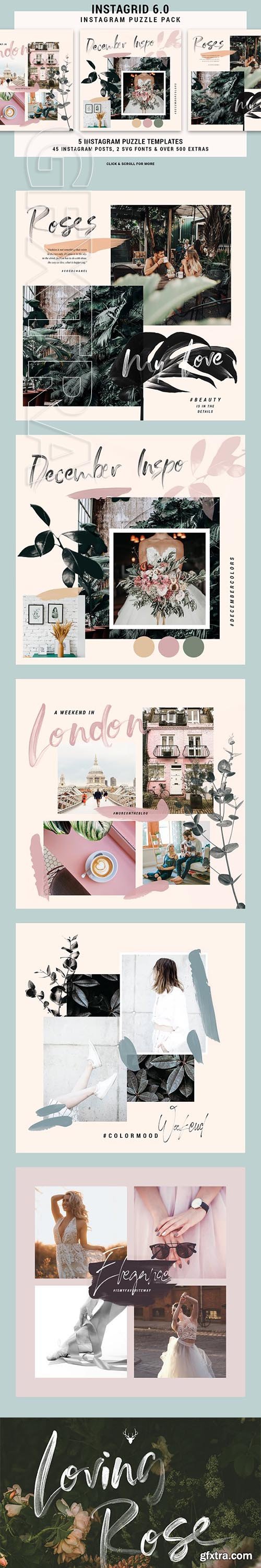 CreativeMarket - InstaGrid 6 - Instagram Puzzle Pack 3107735