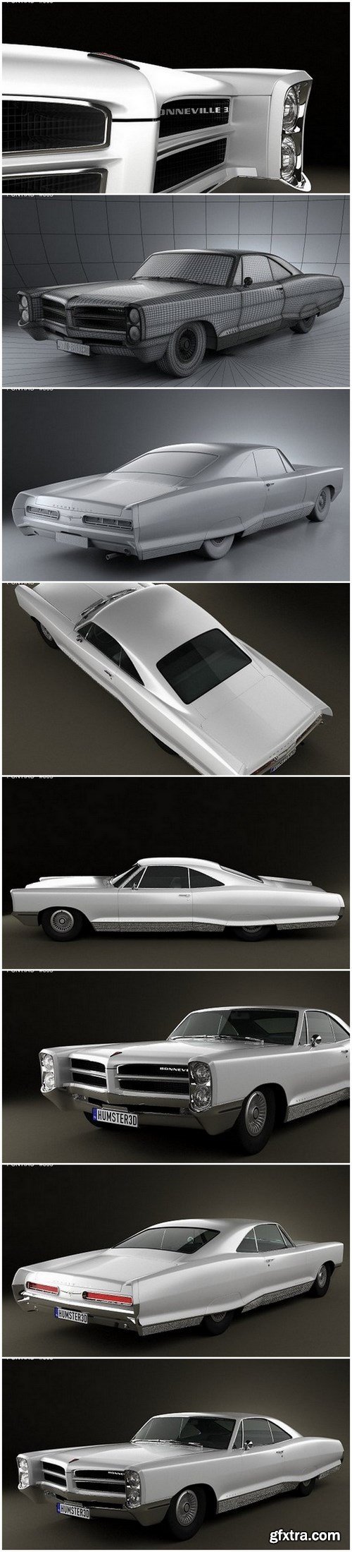 Pontiac Bonneville Hardtop 1966 3D Model