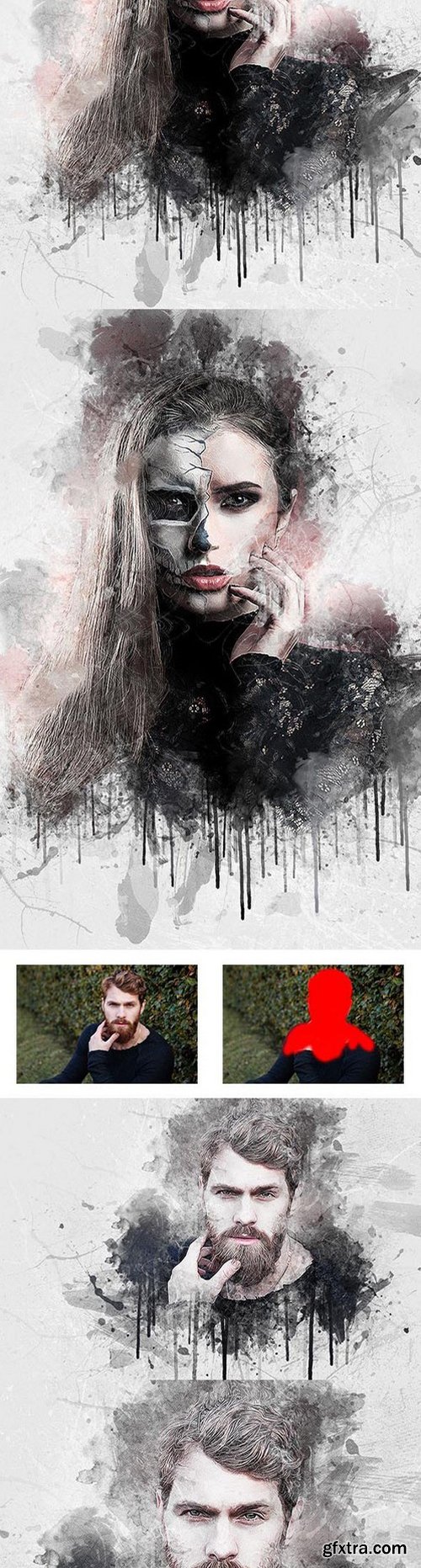 Graphicriver - Artistic 4 In 1 Photoshop Action Bundle 22555017