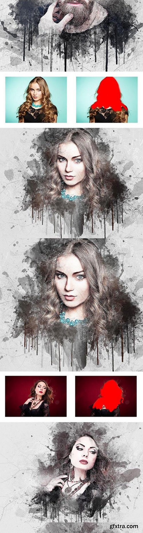 Graphicriver - Artistic 4 In 1 Photoshop Action Bundle 22555017