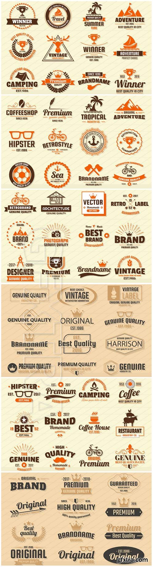 Logo and banner vintage vector set # 5