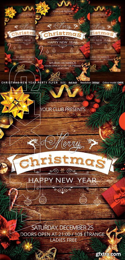 CreativeMarket - Christmas New Year Party Flyer 3108250