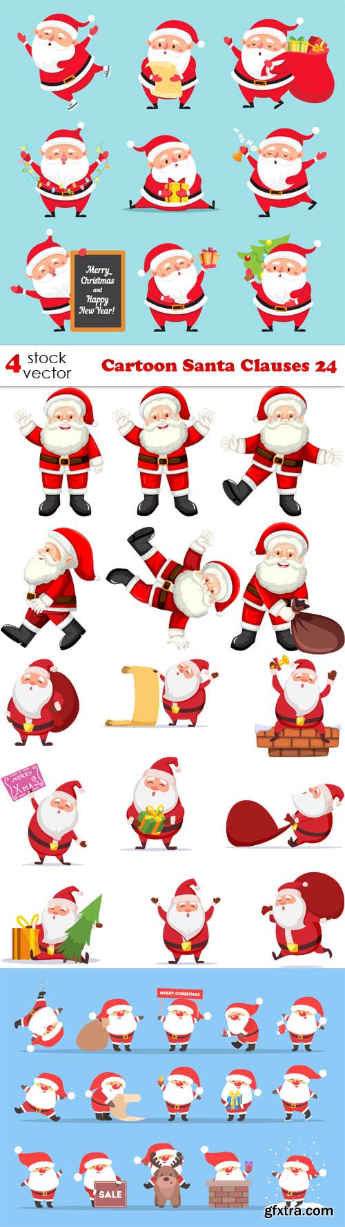 Vectors - Cartoon Santa Clauses 24