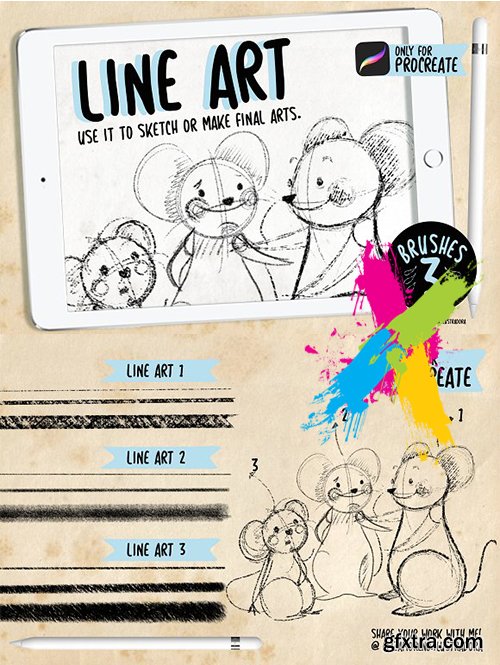 CreativeMarket - Line Art - Brushes for procreate 3135561