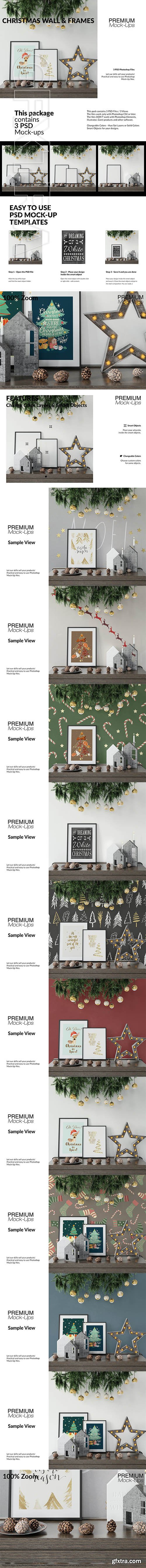 CreativeMarket - Christmas Frames & Wall Set 3092403