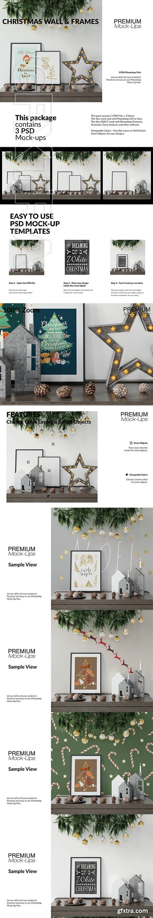 CreativeMarket - Christmas Frames & Wall Set 3092403