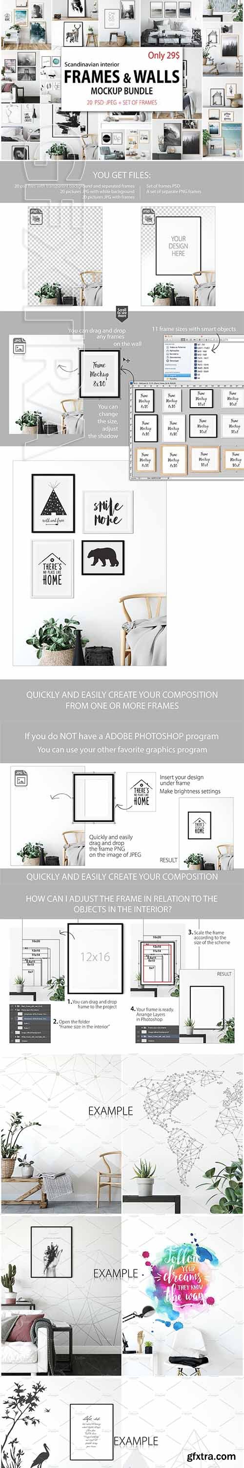 CreativeMarket - Frames & Walls Scandinavian Bundle 2984522