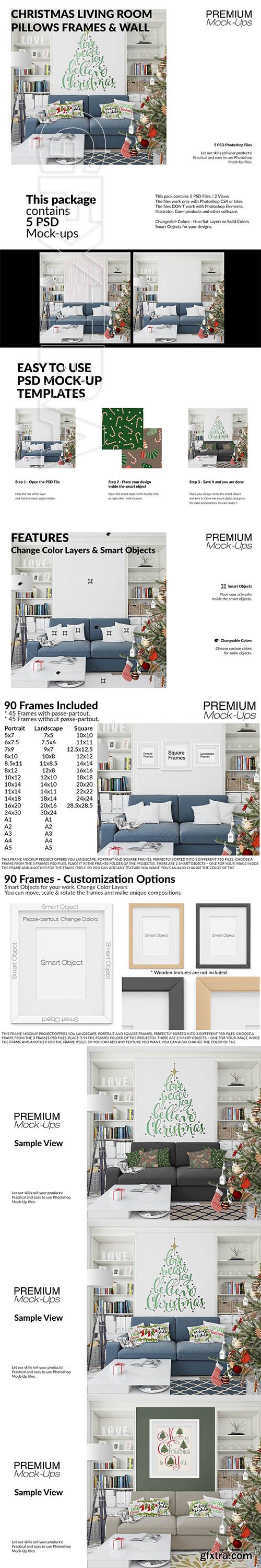 CreativeMarket - Christmas Living Room Set 3096663