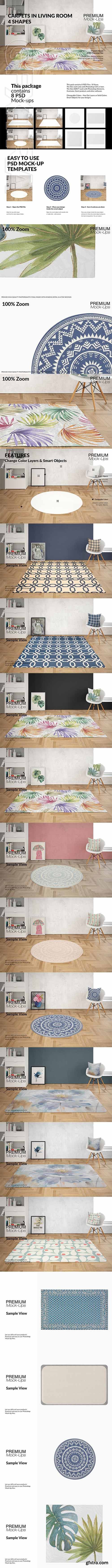 CreativeMarket - Carpets & Pillow in Living Room Set 2990331