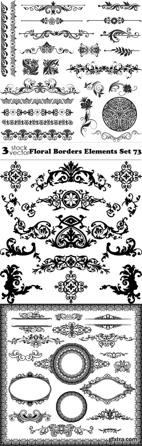 Vectors - Floral Borders Elements Set 73