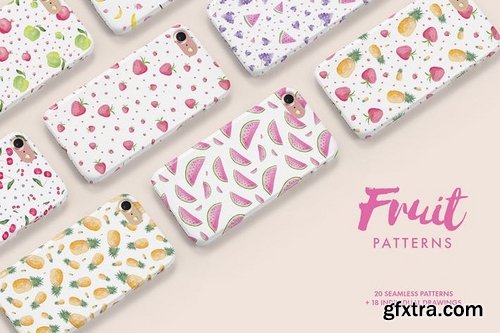 Watercolor Fruit Patterns