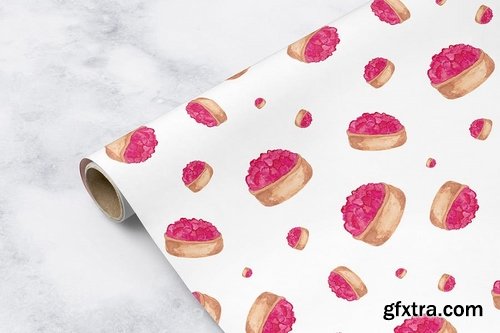 Watercolor Pastry Patterns