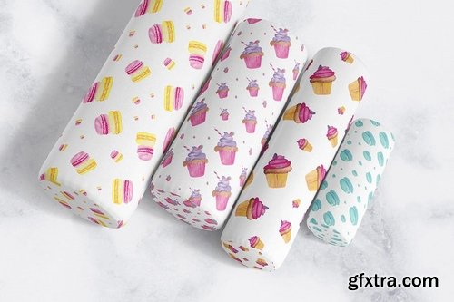 Watercolor Pastry Patterns