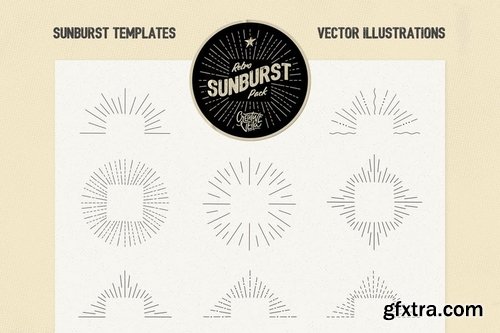 Vintage Glory Sunburst Vector Set